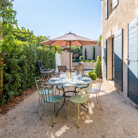 Spend magical evenings at home or walk to a local restaurant