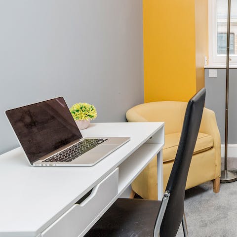 Catch up on work remotely at the desk