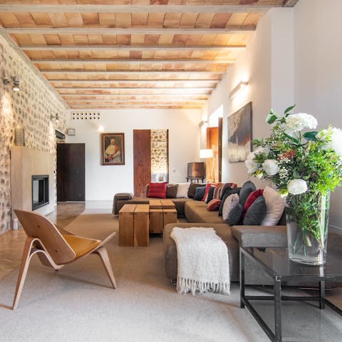 Admire the rustic character throughout the house