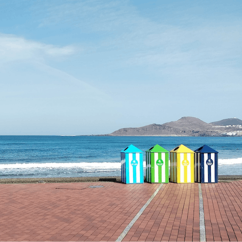 Walk seven minutes to Las Canteras Beach for a day of sun, sand and surf