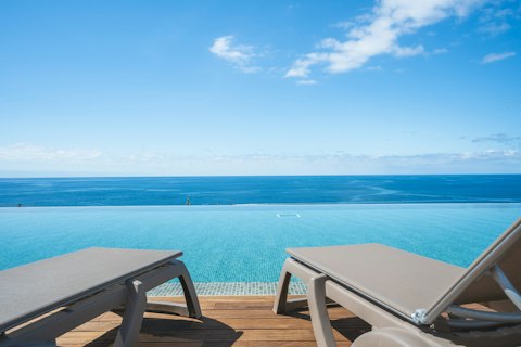 Cool off with a dip in the shared infinity pool