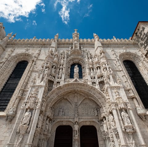 Visit the Jerónimos Monastery, a thirteen-minute walk away