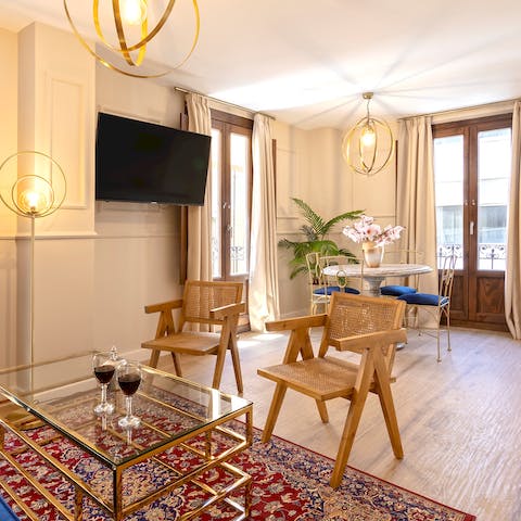 Perch by the Juliet balconies with a glass of Spanish wine