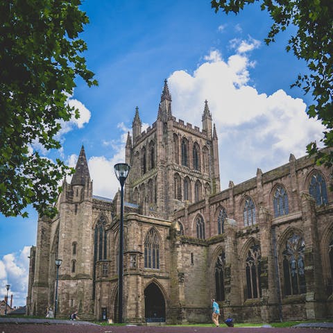 Take a day trip to nearby Hereford to visit the cathedral