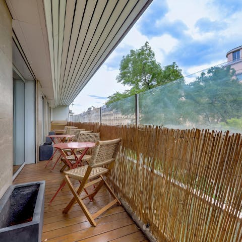 Enjoy your own balcony spot outside each bedroom