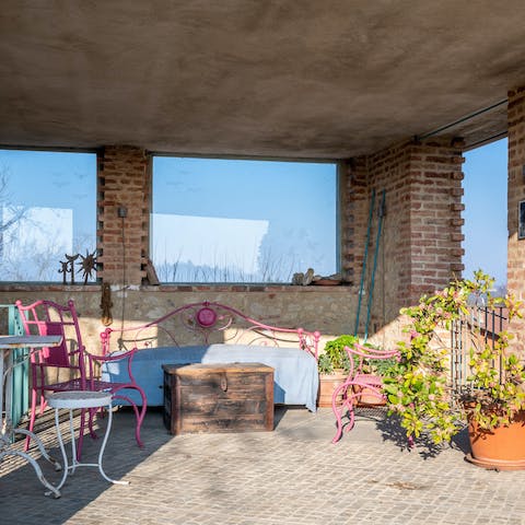 Watch the world go by from the privacy of the bench