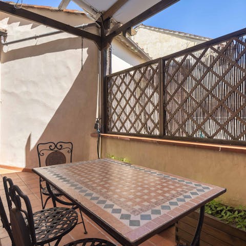 Enjoy alfresco dinners on the private terrace