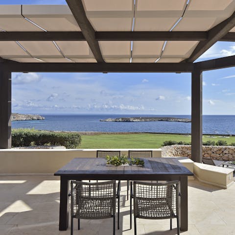 Admire the amazing Mediterranean Sea views from the terrace