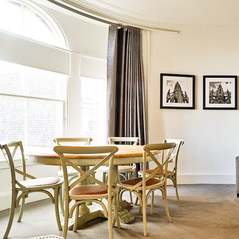 Look forward to breakfasting in front of the enormous windows