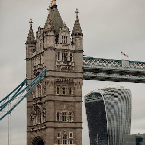 Take a stroll across nearby Tower Bridge