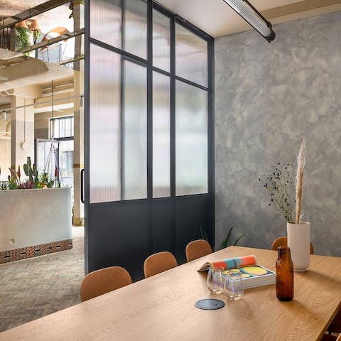 Get some work done in the communal meeting space
