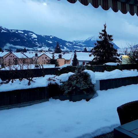 Come winter, warm yourself with a hot chocolate (or something stronger) on your snowy balcony
