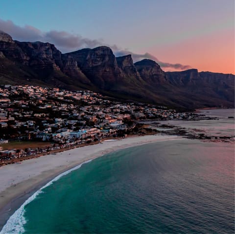 Drive to glorious Camps Bay Beach in about twenty minutes (just over 8 km away)