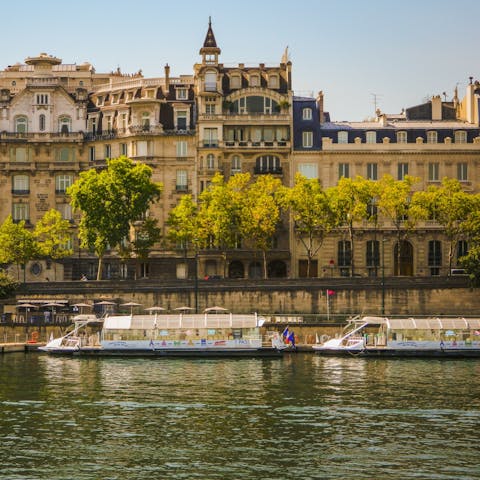 Stroll to the Seine for a river tour – it's a short walk away