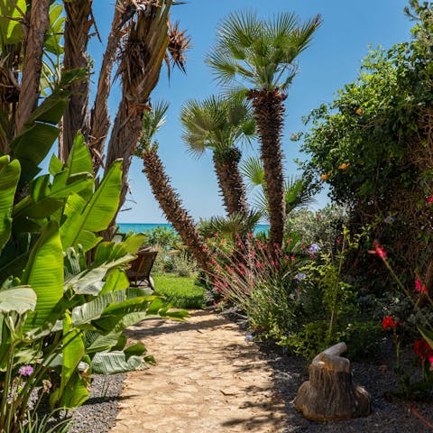 Stroll down the path for direct access to the sea