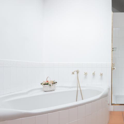 Treat yourself to a soak in the tub after a long day of sightseeing