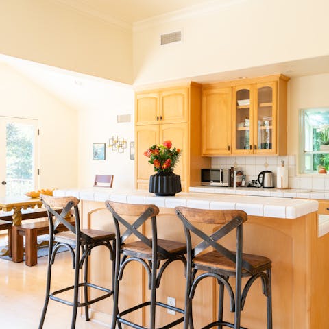 An open-plan kitchen