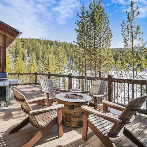 Toast marshmallows and admire the mountain views