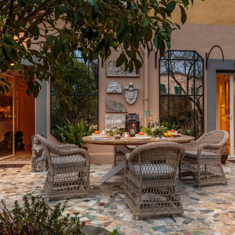 Gather on the terrace for an alfresco Italian m