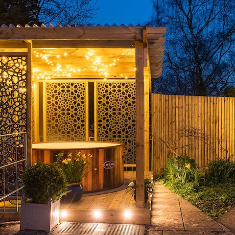 Experience life in the great outdoors from the warmth of the hot tub
