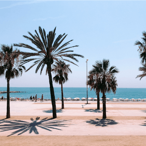 Head to the coast, just a fifteen-minute walk away