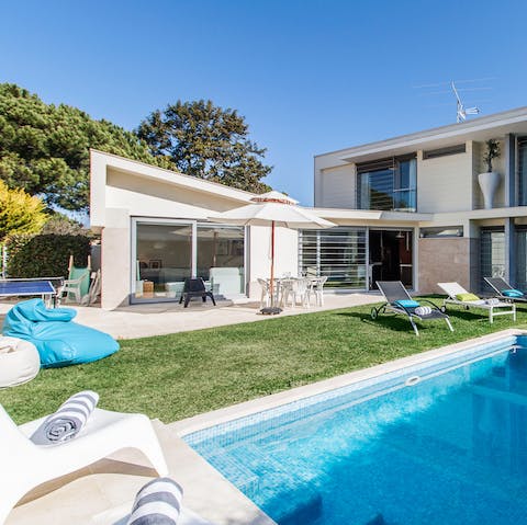 Soak up the sun by the private swimming pool