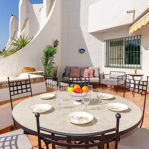 Serve up some Spanish Tapas at the alfresco dining area