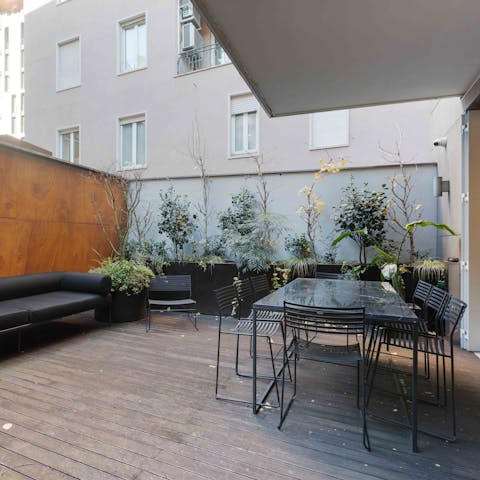 Relax or dine in your private outdoor space