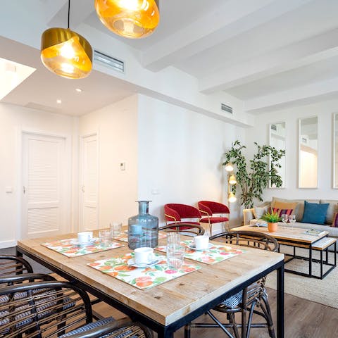 Sit down for lunch in the stylish dining area before setting off again