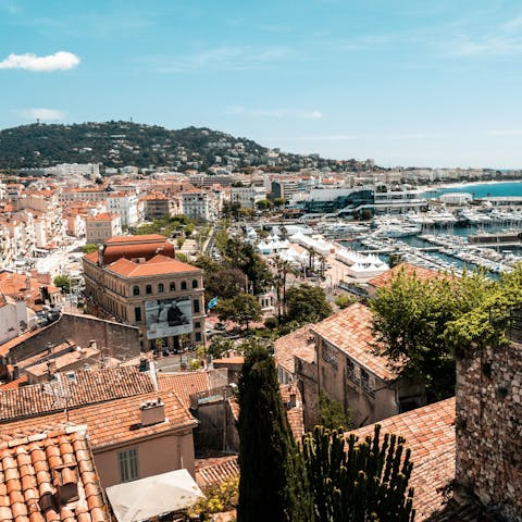 Stroll the iconic La Croisette, less than four miles away