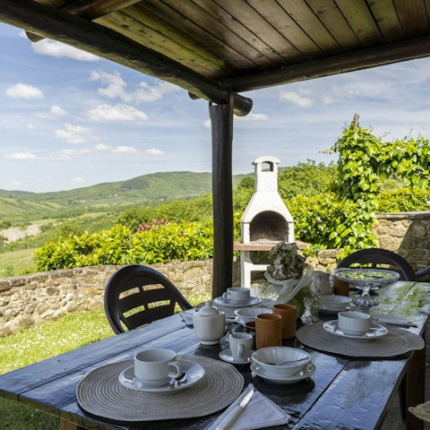 Enjoy incredible views and fresh local produce on the terrace