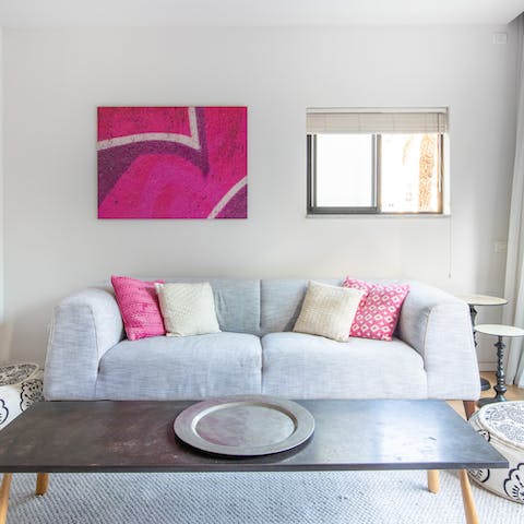 Recline on the sofa in the modern living space