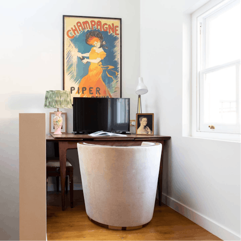 Get some work done at the stylish desk
