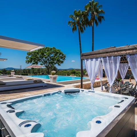 Chill under the Mallorcan sun in the private hot tub