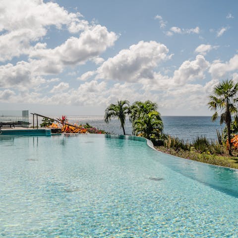 Savour the sea views as you swim in the private infinity pool