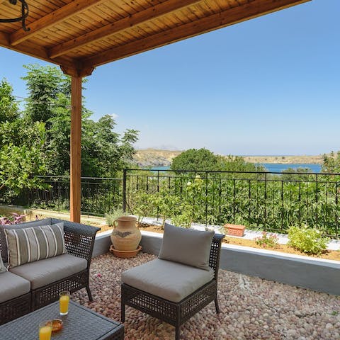 Enjoy refreshing cold drinks at the terrace lounge overlooking the sea
