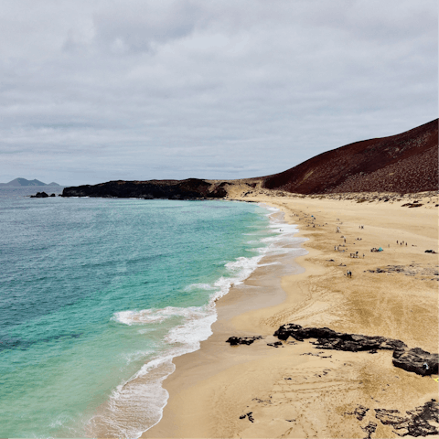 Spend the day on the gorgeous Playa Blanca, only minutes away