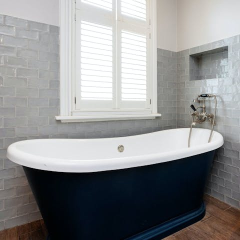 Soak your cares away in the freestanding tub