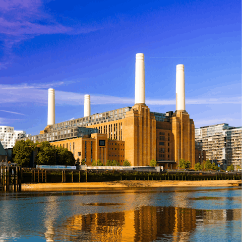 Visit the famous Battersea Power Station, a twenty-minute bus ride away