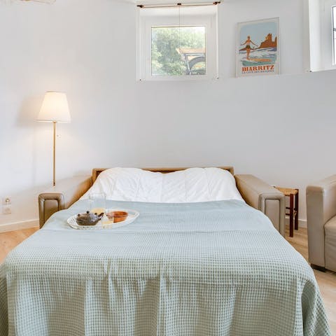 Get a good night's rest on the comfy bed