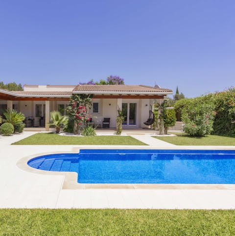 Beat the heat with a refreshing dip in the private pool