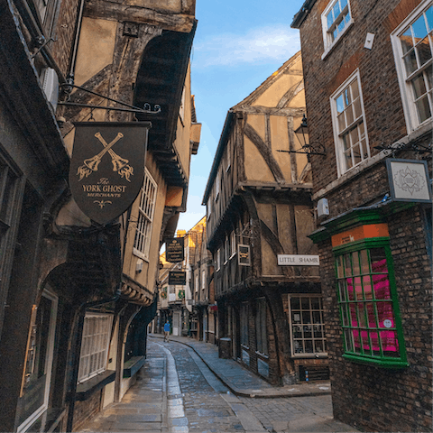 Amble through 'The Shambles' , home to Europe's best-preserved Medieval streets