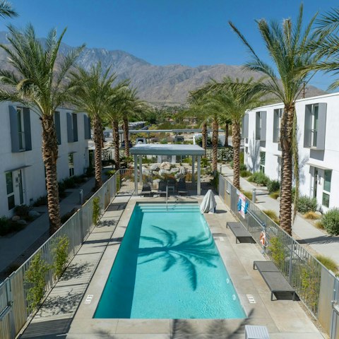 Cool off with a dip in the sunny communal pool