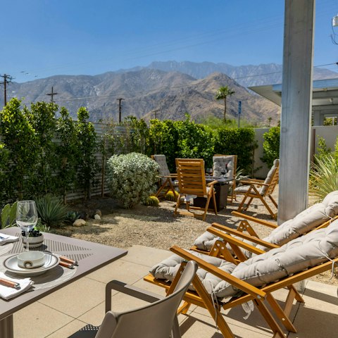 Relax on the private patio, perfect for dinner or drinks