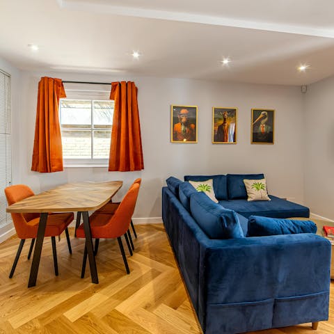 Enjoy slow evenings at home or head to a local restaurant