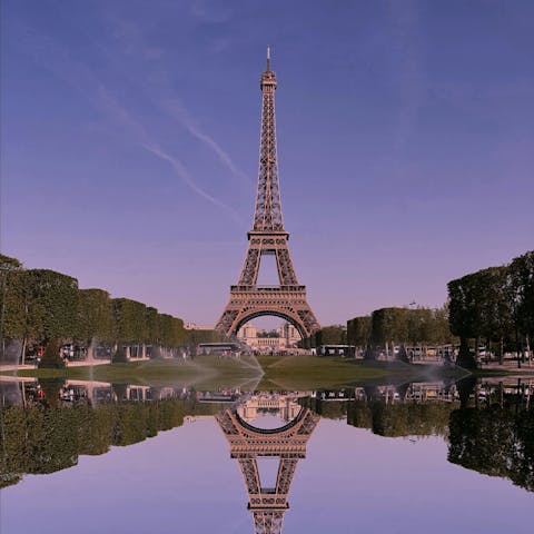 Take a twenty-minute stroll to the iconic Eiffel Tower