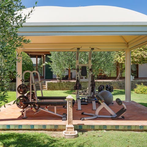 Keep up with your fitness routine in the outdoor gym