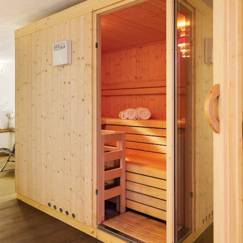 Unwind in the sauna at the end of a busy day