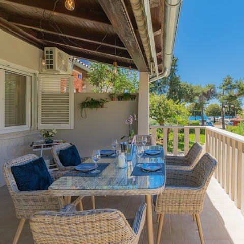 Tuck into a light brunch on the terrace before exploring your local area