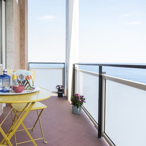 Soak up seaside views from your own private balcony